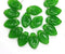12x7mm Mixed green leaf beads Czech glass 30Pc