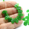 12x7mm Mixed green leaf beads Czech glass 30Pc