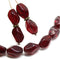 13x9mm Dark red twisted czech glass barrel bead, 10Pc