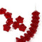 6x9mm Dark red czech glass flower caps, clear glass pressed bell flower beads 20Pc