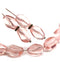 13x9mm Light pink twisted czech glass barrel bead, 10Pc
