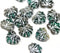 11x13mm Teal brown mixed color maple leaf beads, silver wash - 15pc