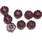 8mm Purple luster hibiscus flower czech glass, 8pc