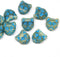 10pc Gray blue cat head beads, Czech glass feline beads