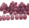 5x7mm Frosted dark purple teardrops czech glass beads - 50pc