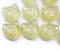 Light yellow cat head beads with silver wash