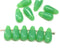 6x13mm Opal apple green teardrop czech glass beads, 15Pc