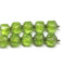 8mm Olive green cathedral beads Czech glass silver ends fire polished beads 10Pc