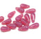 6x13mm Opal pink long teardrop czech glass beads, 15pc