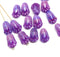 12x8mm Violet pink tulip Czech glass beads, 20Pc