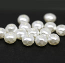 6x9mm White faux pearl Czech glass beads 15pc