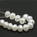 6x9mm White faux pearl Czech glass beads 15pc