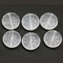Clear glass snowflake beads - 6pc