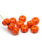 7x11mm Orange pumpkin rondelle Czech glass beads - 10Pc