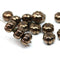 7x11mm Dark copper metallic rondelle Czech glass beads - 15Pc