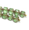 8mm Antique green cathedral beads golden ends 10pc