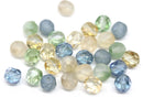 6mm Neutral colors mix Czech glass beads, round cut, 30pc