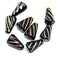 15x10mm Large cone black czech glass beads, copper inlays, 8pc
