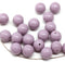 8mm Opaque purple round czech glass druk pressed beads, 20Pc