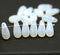 6x13mm Opal white long teardrop czech glass beads, 15pc