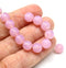 8mm Opal pink round czech glass druk pressed beads, 20Pc