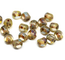 6mm Picasso Czech glass beads, round cut, 20pc