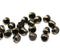 6mm Jet black Czech glass beads with luster, round cut, 20pc