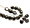 6mm Jet black Czech glass beads with luster, round cut, 20pc