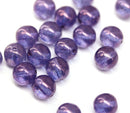 8mm Blue purple round czech glass druk pressed beads, 20Pc