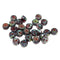 Dark red picasso rondelle beads, fire polished czech glass faceted spacers