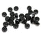 Black rondelle beads, fire polished czech glass faceted spacers