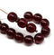 8mm Dark red czech glass round pressed druk beads 25Pc