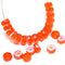 Orange rondelle beads, AB coating fire polished czech glass