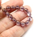 6mm Light purple Czech glass beads with luster, round cut, 20pc