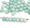 Mint green glass drops, czech teardrop beads for jewelry making