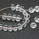Crystal clear Czech glass rondelle beads spacers for jewelry making