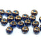 5x7mm Dark blue with luster Czech glass rondelle beads, 20pc
