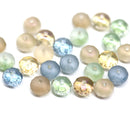 4x7mm Neutral czech glass rondelle beads mix, 25pc