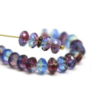 4x7mm Blue purple czech glass fire polished rondelle beads DIY jewelry