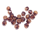 6mm Purple gray round cathedral czech glass beads, golden ends