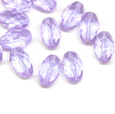 12x8mm Lilac barrel czech glass fire polished oval beads, 6Pc