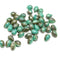 Turquoise green brown picasso glass drops, czech teardrop beads