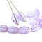 12x8mm Lilac barrel czech glass fire polished oval beads, 6Pc