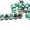 Turquoise green brown glass drops, czech teardrop beads