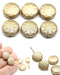 Matte gold czech glass snowflake beads - 6pc