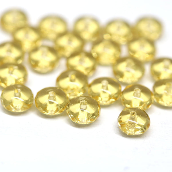Light topaz czech glass fire polished rondelle beads DIY jewelry