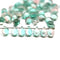 5x7mm Light teal pink glass drops, czech teardrop beads, 50pc