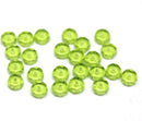 Grass green rondelle fire polished czech glass spacer beads