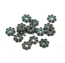 5mm Patina daisy spacers, rondelle 15pc