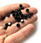 5mm Black coin czech glass beads, small round tablet shape, 50Pc